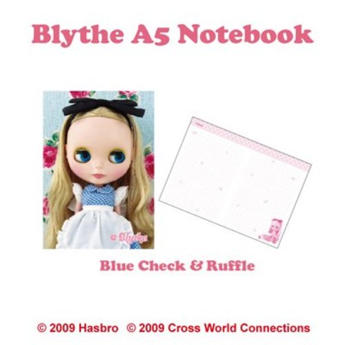 Blythe ブライスA5ノートブック(ブルーチェックアンドラッフル)※ネコポス可